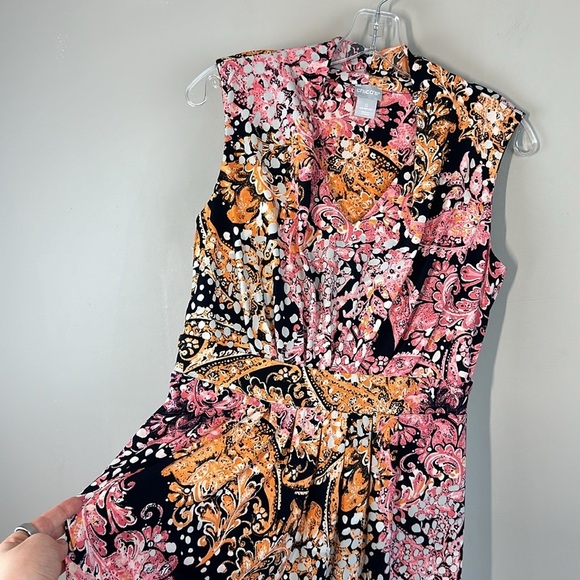 Chico’s Floral Pleated Paisley Maxi Dress Size O (S 4/6) - Picture 16 of 16